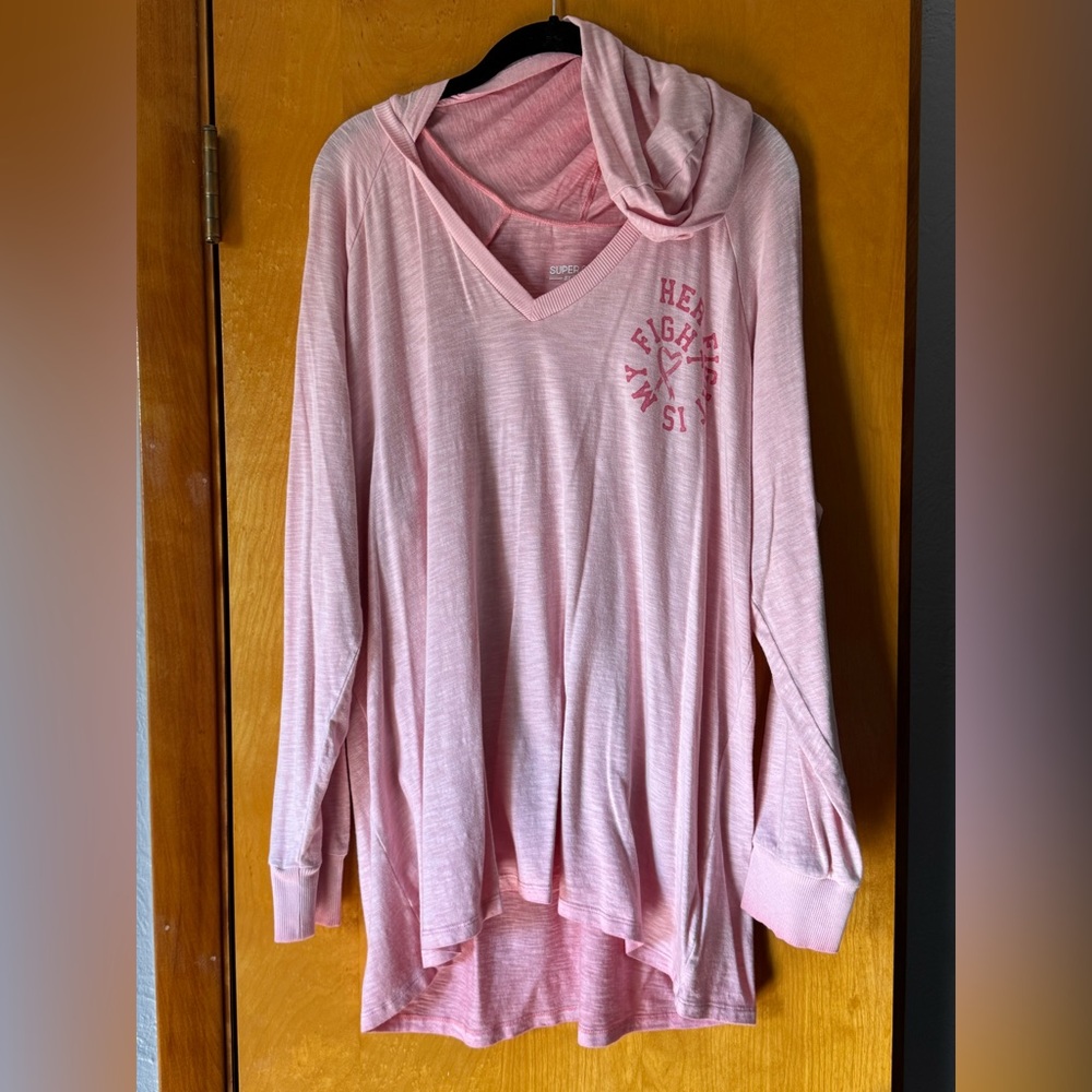 torrid Pink Hooded Breast Cancer Awareness Super Soft Graphic Tunic